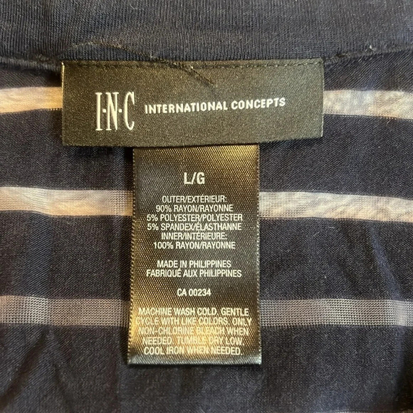 Sheer striped stretchy button down top - Picture 10 of 10